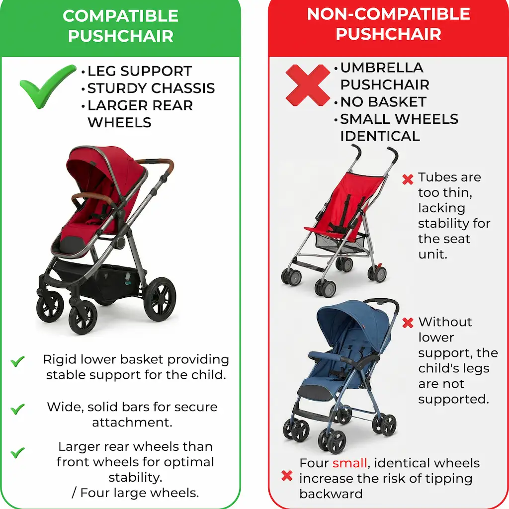 Stroller compatibility guide for Dreamini hammock